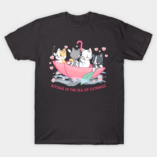 Kittens In The Sea Of Cuteness T-Shirt by Creativity Haven